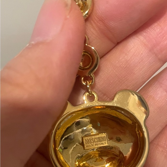 Sold XX Moschino Gold Bear Earrings - Picture 3 of 4